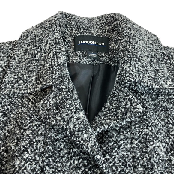 London Fog Blended Wool Coat  Black and White  size Small - Picture 2 of 9